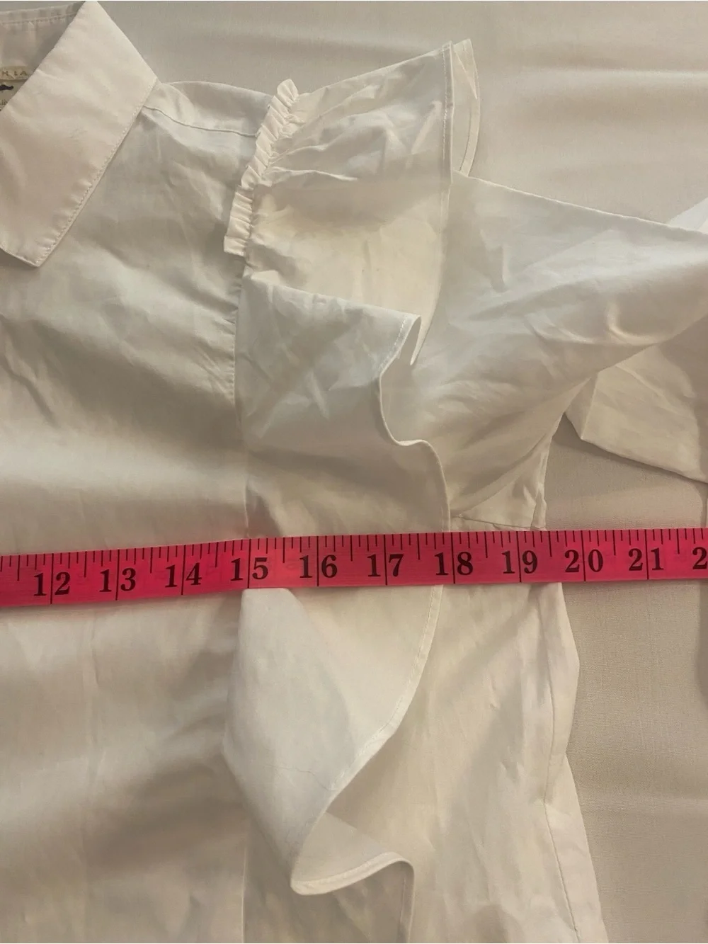 Kate Spade Women’s White Ruffle Button Down Shirt Peplum size medium
